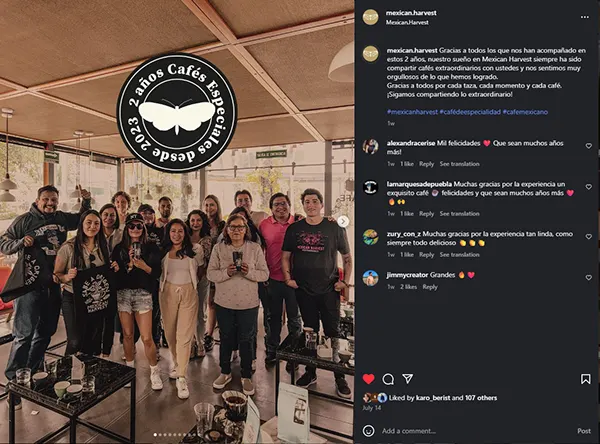 Publicación de aniversario con comentarios de la comunidad
